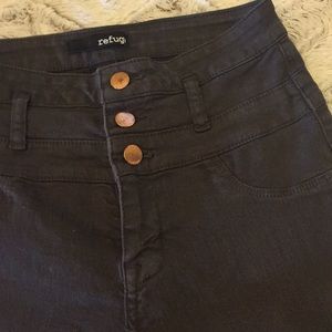 Hi-Waist Super Skinny Refuge dark gray jeans